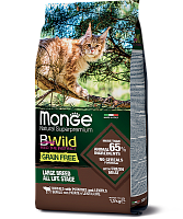 MONGE dry cat BWILD Buffalo/Potatoes/Lentils 1,5 kg, hrană uscată pentru pisici