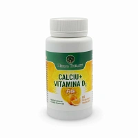 Calciu + Vitamina D3 Forte, 60 comprimate – Supliment alimentar pentru oase și dinți