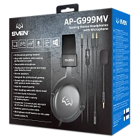 Căști gaming SVEN AP-G999MV, Cu fir, Negru