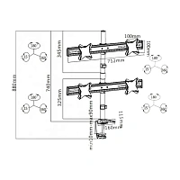 Suport birou pentru monitoare Reflecta PLANO Desk 23-1010Q, Argintiu