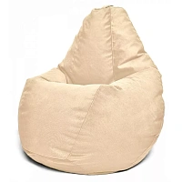Fotoliu BeanBag din velur Maserrati, marimea "L" culoarea bej
