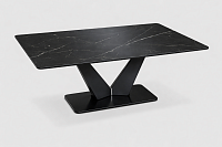 Masă extensibilă de dining "Apex Black" — Ceramică aspect marmură neagră (extensibil)