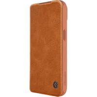Husă tip carte Nillkin iPhone 15 - Qin Pro, Maro