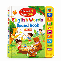 Carte sonora copii in limba engleza, English Words Sound Book, carte educativa interactiva, invatare engleza copii, carte cu sunete si vocabular, jucarie educativa audio, 500+ cuvinte, 21 teme, cadou copii 3+ ani