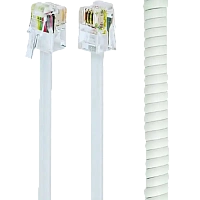 Cablu spiralat al receptorului telefonic Cablexpert TC4P4CS-2M, Alb