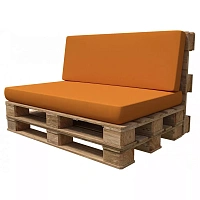 Perne portocalii pentru mobilier din paleți – stil vibrant