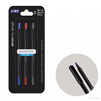 Pix gel LINC Pentonic  3 buc blister 856 albastru + negru + rosu
