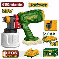 Pistol de vopsit cu pulverizare cu acumulator 20V 800ml + 1 ac.; Jadever